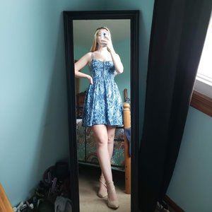 Ikat Pattern Blue Dress